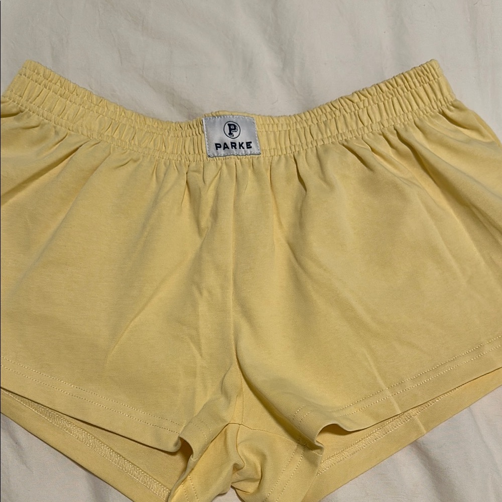 Parke Summerland French Terry Cotton Boxer Shorts in Peel color